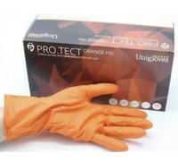 Unigloves 100 Medium Heavy Duty Orange Disposable Nitrile Gloves GA0053