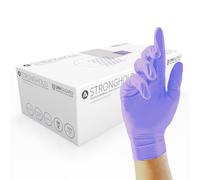Unigloves Advanced Stronghold+ GM0073 Nitrile Examination - Multipurpose, Powder Free, Latex Free Disposable Gloves, Box of 100 Gloves, Purple, Medium