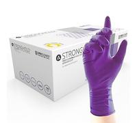 Unigloves Advanced Stronghold+ GM0074 Nitrile Examination - Multipurpose, Powder Free, Latex Free Disposable Gloves, Box of 100 Gloves, Purple, Large