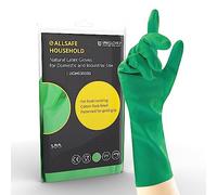 Unigloves Allsafe UGHG3002G Natural Latex Household Gloves, Green, Small, Pack of 2
