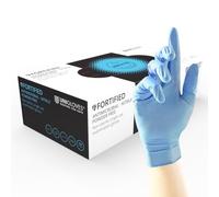 Unigloves Fortified Blue GF0012 Antimicrobial Nitrile Examination - Multipurpose, Powder Free and Latex Free Disposable Gloves, Box of 100 Gloves, Blue, Small
