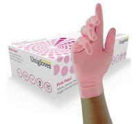 UNIGLOVES GP0052 Nitrile Examination Gloves, Size S, Pink (Pack of 100 Pieces)