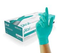 Unigloves Green Pearl Nitrile Examination Gloves - Multipurpose, Powder Free and Latex Free Disposable Gloves - Box of 100 Gloves, Green, Medium (GP0043)