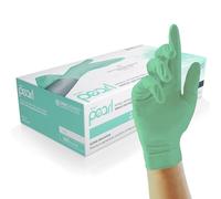 UNIGLOVES Mint Pearl Nitrile Examination Gloves - Multipurpose, Powder Free and Latex Free Disposable Gloves - Box of 100 Gloves, Mint, Medium (GP6803)