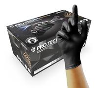 UNIGLOVES PRO.TECT Black Diamond HD, Nitrile Disposable Gloves, Beaded Cuff, Diamond Textured, Extra Strong and Maximum Protection, Touchscreen, Box of 100, Size S GA0132