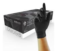 Unigloves PRO.TECT Black GA0045 Nitrile Single Use - Multipurpose, Powder Free Disposable Gloves, Box of 100 Gloves, Black, Extra Large