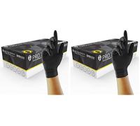 UNIGLOVES PRO.TECT Black HD Nitrile Disposable Gloves - Ultra Heavy Duty, Single Use, Multipurpose, Powder Free, Box of 100 Gloves, Size Extra Small (GA0061) (Pack of 2)