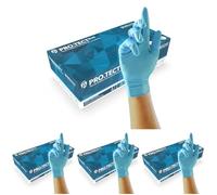 UNIGLOVES PRO.TECT Blue GU0043 Heavy Duty Nitrile Gloves - Multipurpose, Powder and Latex Free, Disposable Gloves, Box of 100 Gloves, Blue, Medium (Pack of 4)