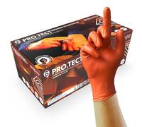 Unigloves PRO.TECT Orange HD Nitrile Disposable Gloves - Ultra Heavy Duty, Single Use, Multipurpose, Powder Free Gloves - Box of 100 Gloves, Orange, Small (GA0052)