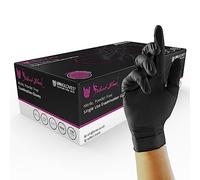 Unigloves Select Black Nitrile GT0033 Single Use Examination - Multipurpose, Powder Free Disposable Gloves, Optimised for Tattoo/Piercing and Beauty, Box of 100 Gloves, Black, Medium