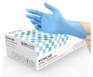 Unigloves Unicare Blue Box Of 100 Disposable Nitrile Gloves -Medium