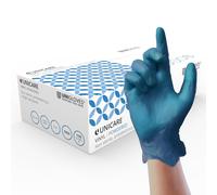 Unigloves Unicare Blue Vinyl Single Use Gloves - M