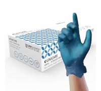 Unigloves Unicare GS0084 gloves Vinyl, Powder Free,Non Sterile,ambidextrous, Blue, Large, Pack of 100