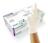 UNICARE Disposable Gloves Latex Powdered Extra Large (XL) Natural Pack of 100