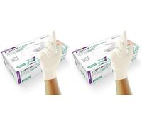 UNIGLOVES Unicare Latex GS0022 Single Use - Multipurpose, Lightly Powdered Disposable Gloves, Box of 100 Gloves, Natural, Small (Pack of 2)