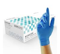 Unigloves Unicare Nitrile Examination Disposable Box of 100 Blue Gloves | Multipurpose, Powder Free, Medical Gloves, Small (GS0032)