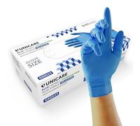 Unigloves Unicare Nitrile Examination Disposable Gloves - Multipurpose, Powder Free, Medical Gloves - Box of 100 Gloves, Blue, Extra Small (GS0031)