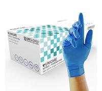 Unigloves Unicare Nitrile Examination Gloves - Multipurpose, Powder Free, Medical Grade Disposable Gloves - Box of 200 Gloves, Blue, Extra Small (GS0041)