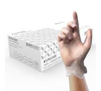 Unigloves Unicare Vinyl Multipurpose Disposable Gloves, Powder Free, Latex Free, Medium Weight, Box of 100 Gloves, Clear, Size Medium (GS0063)