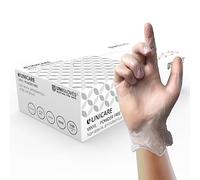 Unigloves Unicare Vinyl Multipurpose Disposable Gloves, Powder Free, Latex Free, Medium Weight, Box of 100 Gloves, Clear, Size Small (GS0062)