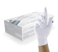 Unigloves Nitrile Exam Gloves White Pearl - Powder-free & Latex-free - Box of 100 Medium (GP0023)