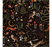 UniGoos Animals Mushroom Owl Peel and Stick Wallpaper Retro Vinyl Self-Adhesive Snails Temporary Wall Paper Roll Black Background Decorative Contact for Room DIY Decor 17.7'' x 118.1'', Black, Green,