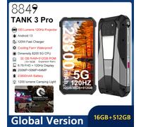Unihertz 8849 Tank 3 Pro 5G Rugged Phone 16GB+512GB 23800mAh W/Projector NFC Google Play
