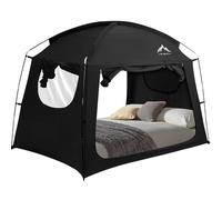 UNIHIMAL Bed Tent for Indoor Portable Light Reducing Full Size Canopy Tents Breathable Lightweight Private Space Tent for Bed(Black)
