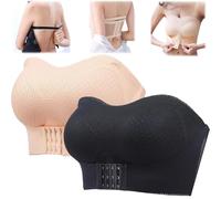 UNIHPY Breezypush-Breathable Non-slip Strapless Front Buckle Push-Up Bra, Strapless Pushup Bras Front Buckle Lift Bra (2pcs-C,M)