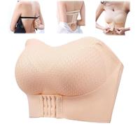 UNIHPY Breezypush-Breathable Non-slip Strapless Front Buckle Push-Up Bra, Strapless Pushup Bras Front Buckle Lift Bra (Skin,XL)
