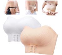 UNIHPY Breezypush-Breathable Non-slip Strapless Front Buckle Push-Up Bra, Strapless Pushup Bras Front Buckle Lift Bra (2pcs-A,M)