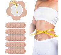 Unihuby 50Pcs Floral Castor Oil Patches Belly, 7cm x 7cm Self-Adhesive Castor Oil Belly Button Patch Pads Castoroil Pack Wrap No Wash