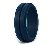 Unii Silicone Wedding Ring | Safety Rubber Wedding Band | Athletic Ring for Active Men | Thin Groove Ring 7mm Wide | Best Alternative for Work, Mechanics, Sports, Workout | Navy Blue - Size 10