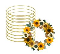 UNIIDECO 10 Pack Metal Floral Hoops Gold Wreath Rings for Macrame Crafts Centerpiece Dream Catcher Wedding DIY Wall Hanging Decor (10 Inch)