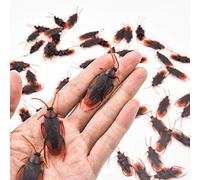 UNIIDECO 50 Pieces Prank Fake Roaches, Look Real Plastic Trick Joke Toys, Scary Insects Realistic Bugs Gag Gifts, Novelty Cockroach for Halloween Party April Fool's Day (50 Pieces)