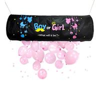 UNIIDECO Gender Reveal Balloon Drop Bag Boy or Girl What will it be? Gender Reveal Pink And Blue Balloons Party Decorations Kit Supplies Favors