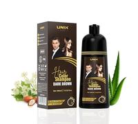 UNIK Care Dark Brown Hair Dye Shampoo 400ml - 3-in-1 Color, Cleanse & Condition - Instant Grey Coverage, Long-Lasting Natural Result for Men & Women - Ammonia-Free Formula