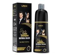 UNIK Care Hair Dye Shampoo Black 400ml - 3-in-1 Hair Color, Shampoo & Conditioner - Long-Lasting Natural Hair Color for Men & Women - Covers Grey Hair Instantly - Ammonia-Free