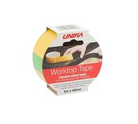 Unika Double-Sided Worktop Adhesive Tape 5m x 40mm - Heavy Duty Permanent PVC Mounting Tape for Laminate Strips, Trims & Worktop Edges, Temperature Resistant