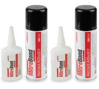 UNIKA MitreBond Superglue & Aerosol Activator - Industrial Strength, Fast-Setting, High Viscosity, Dries Clear - Strong Bond for Wood, MDF, Plastic, Metal, Ceramic, Glass and more (Pack of 2)