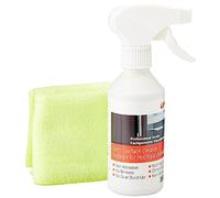Unika Non-Aerosol Gloss Surface Cleaner 250ml & Microfibre Cloth - Anti-Static Trigger Spray for High Gloss Kitchens, Glass & Chrome, Reduces Dust Build-Up