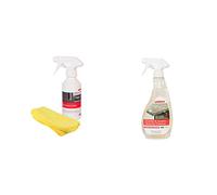 Unika Non-Aerosol Gloss Surface Cleaner and Microfibre Cloth 250ml Multicolour & Granite and Quartz Worktop Cleaner Spray, 500ml