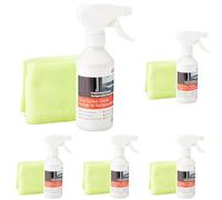 Unika Non-Aerosol Gloss Surface Cleaner and Microfibre Cloth 250ml Multicolour (Pack of 5)