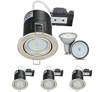 Unikcst 4X 5W Dimmable Fir Downlights Chrome Spot Lights Cool White