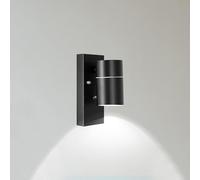 Unikcst Dawn to Dusk Outside Wall Lights Mains Powered IP44 Black Outdoor Wall Sconce with Photocell Sensor for Front Door Porch - Incl. 1X 5W GU10 LED Cool White Bulb