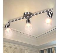 Unikcst LED Ceiling Light Rotatable 3 Way Ceiling Spotbars Kitchen Lights Fittings E14 Bedroom Spotlight Chrome & Glass Spotlights, Incl. E14 LED Bulbs Warm White