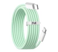 Unikeen USB C to USB C Charger Cable 3M, 60W Type C Charging Cable Long Fast Charging Braided Type C to C Charger Cord for iPhone 16 15 Plus Pro Max iPad Pro Mini Air, S25 S23 S22,Google Pixel, Green