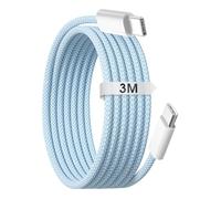 Unikeen USB C to USB C Charger Cable 3M, 60W Type C Charging Cable Long Fast Charging Braided Type C to C Charger Cord for iPhone 16 15 Plus Pro Max iPad Pro Mini Air, S25 S23 S22,Google Pixel, Blue