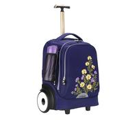 UNIKER Rolling Laptop Bag with Quiet Wheels for 15.6 Inch Laptop, 6inch Large Wheel Roller Bag,Backpack with Wheels, Wheeled Computer Bag, T5- Wildflower Bouquet