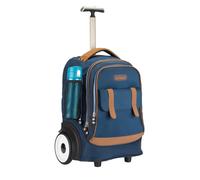 UNIKER Silent Rolling Laptop Bag for 15.6 Inch Laptop,Community Nurse Bag on Wheels Work case, Roller Backpack with Quiet Wheels for School, Business Daypack,Laptop Roller Case Travel, T5- Blue